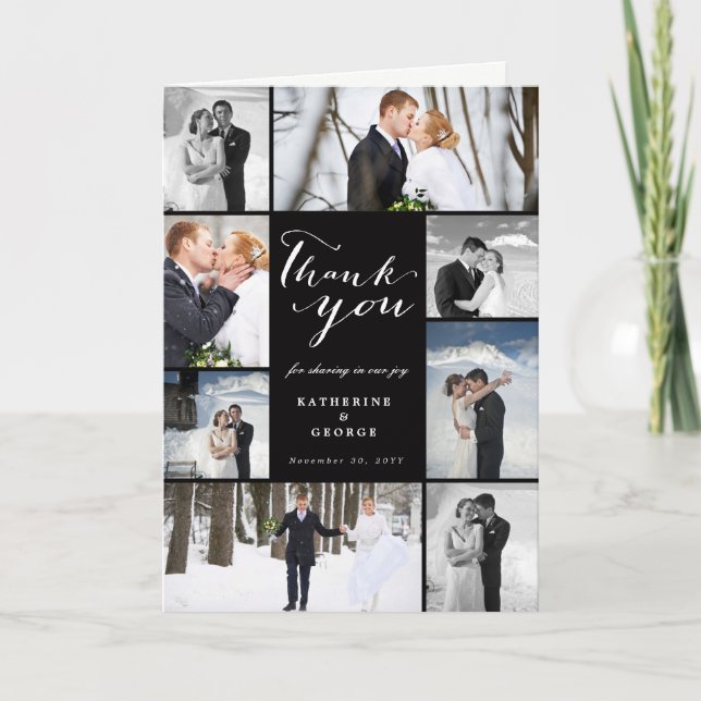 Tarjeta De Agradecimiento Diseño de conjunto de Bodas de escritura moderna d (Anverso)