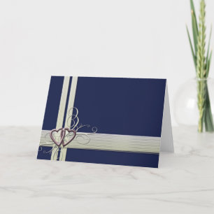 Tarjeta De Agradecimiento diseño de corazón azul marino