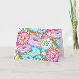 Tarjeta De Agradecimiento Diseño de Donut de acuarela estratificada en Donut