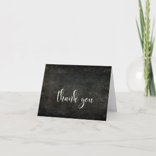Tarjeta De Agradecimiento Diseño de época oscura, tipografía crema 30 Gracia
