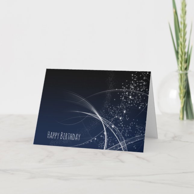 Tarjeta De Agradecimiento Diseño de estrella abstracta de cumpleaños feliz (Anverso)