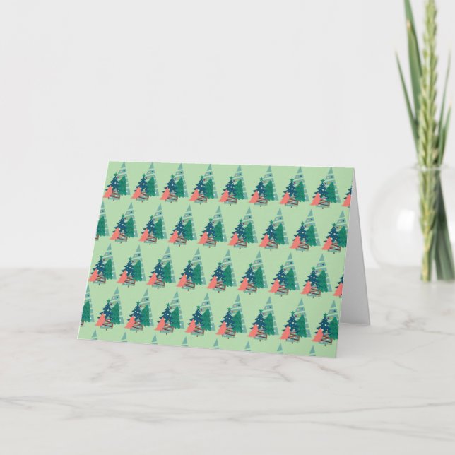 Tarjeta De Agradecimiento Diseño de Evergreens de vacaciones (Anverso)