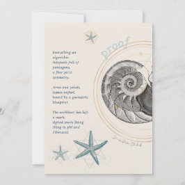 Tarjeta De Agradecimiento Diseño de Fibonacci nautilus concha de mar prueba