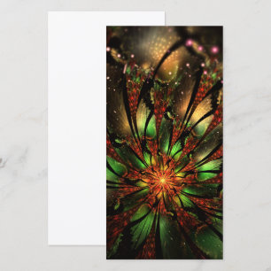 Tarjeta De Agradecimiento Diseño de flor fractal abstracta.