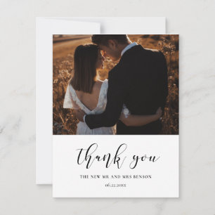 Tarjeta De Agradecimiento Diseño de foto de boda elegante