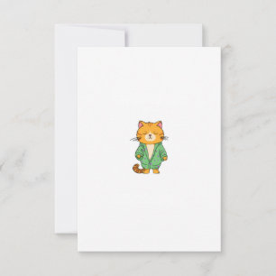 Tarjeta De Agradecimiento Diseño de gato adorable, gato ginger