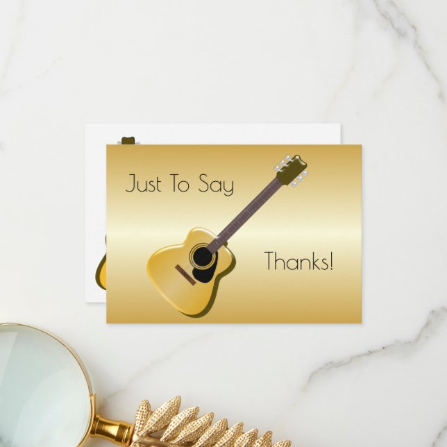 Tarjeta De Agradecimiento Diseño de guitarra acústica personalizado (Anverso/Reverso In Situ)