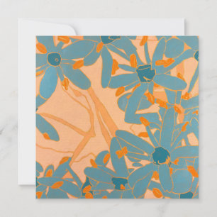 Tarjeta De Agradecimiento Diseño de Hoja Contemporáneo Melocotón