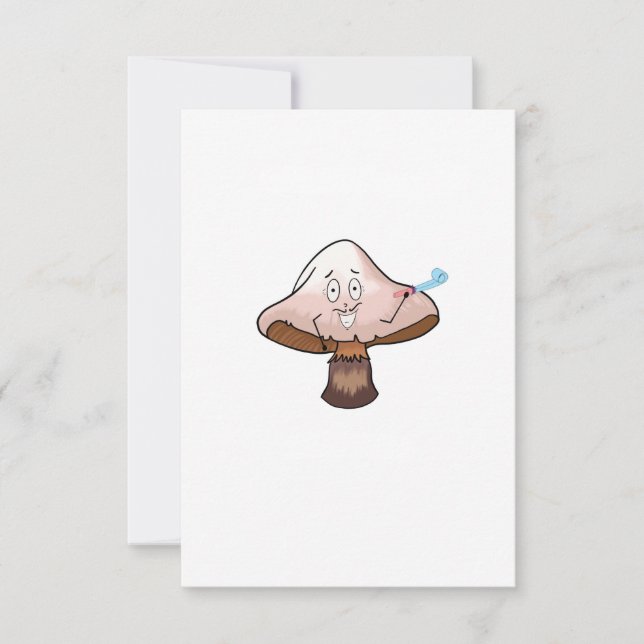 Tarjeta De Agradecimiento Diseño de hongo, hongo de fiesta (Anverso)