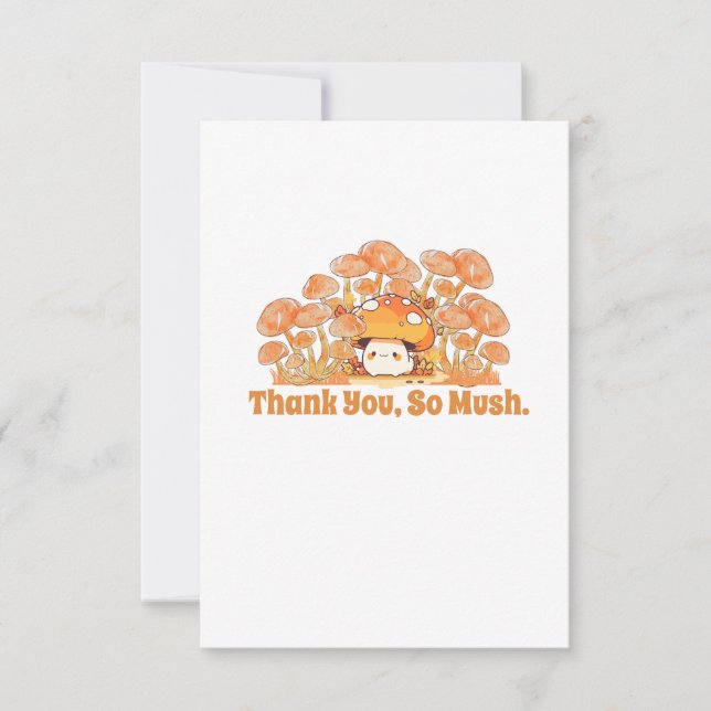 Tarjeta de agradecimiento. Diseño de hongos. Tarje (Anverso)