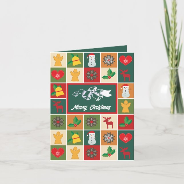 Tarjeta De Agradecimiento Diseño de iconos de navidades, empleado estacional (Anverso)