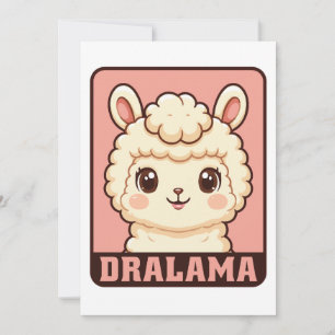 Tarjeta De Agradecimiento Diseño de ilustración de llama adorable