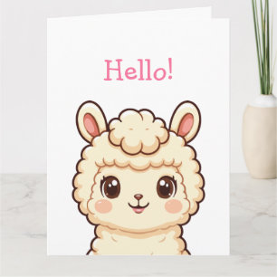 Tarjeta De Agradecimiento Diseño de ilustración de llama linda