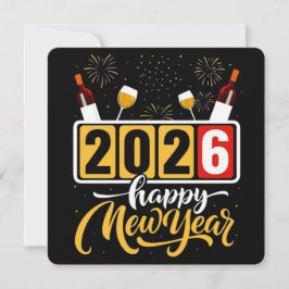 Tarjeta De Agradecimiento Diseño de la celebración "Feliz Año Nuevo 2026"