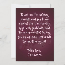 Tarjeta De Agradecimiento Diseño de la fantasía de Birday Pink Pegasus