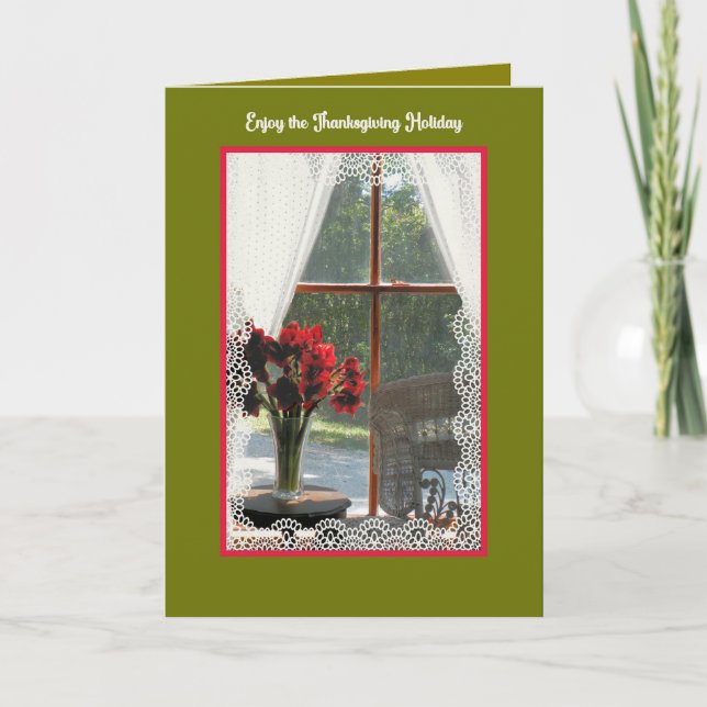 Tarjeta De Agradecimiento Diseño de la ventana de Acción de Gracias (Anverso)