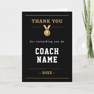 Tarjeta De Agradecimiento Diseño de Medalla para Entrenador por Todo Lo Que
