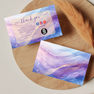 Tarjeta De Agradecimiento Diseño de onda holográfica pastel etérea