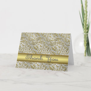 Tarjeta De Agradecimiento Diseño de oro Gracias Notecard
