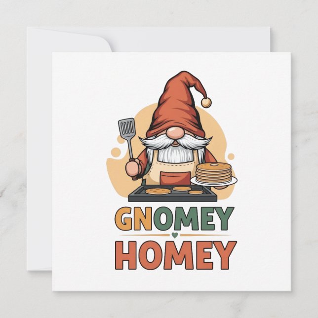 Tarjeta De Agradecimiento diseño de panqueques Gnomey homey (Anverso)