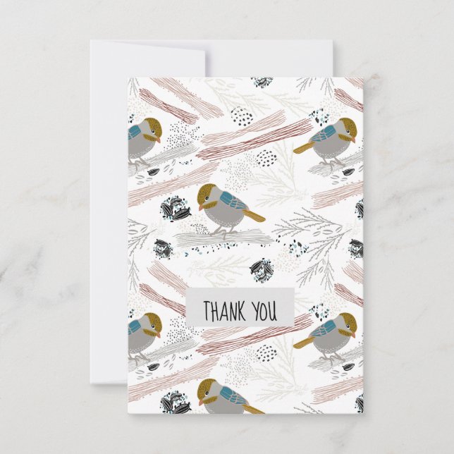 Tarjeta De Agradecimiento Diseño De Patrón De Polvo Dulce Y Cuto (Anverso)