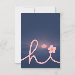 Tarjeta De Agradecimiento "diseño de puesta de sol de montaña de escritura "