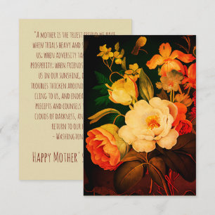 TARJETA DE AGRADECIMIENTO DISEÑO DE RAMO DE FLORES VINTAGE