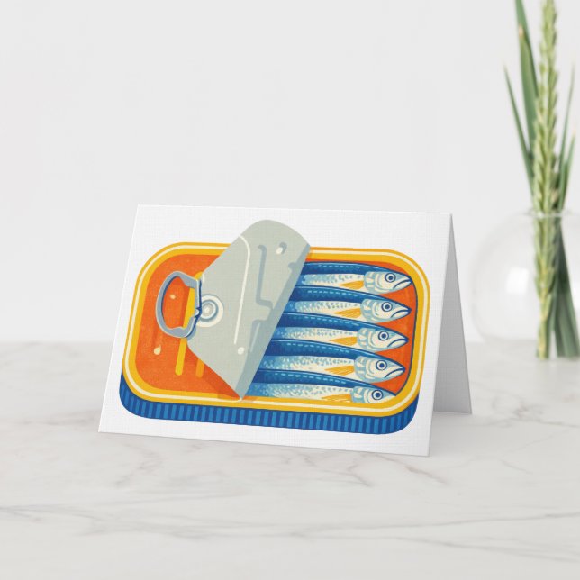 Tarjeta De Agradecimiento Diseño de sardinas (Anverso)
