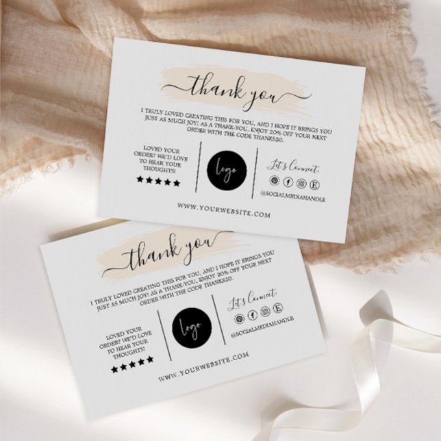 Tarjeta de agradecimiento, Diseño de tarjetas de m (Thank You Card, DIY Marketing Cards Design,)