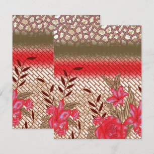 Tarjeta De Agradecimiento Diseño de tejidos intrincados con motivos florales