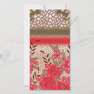 Tarjeta De Agradecimiento Diseño de tejidos intrincados con motivos florales
