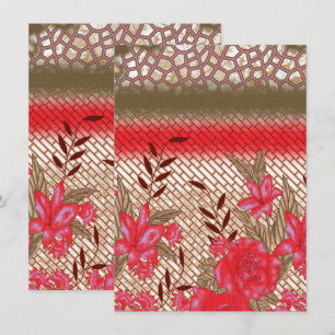 Tarjeta De Agradecimiento Diseño de tejidos intrincados con motivos florales