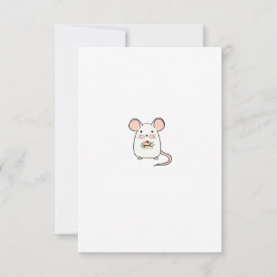 Tarjeta De Agradecimiento Diseño de tema de ratón pequeño y adorable ratón