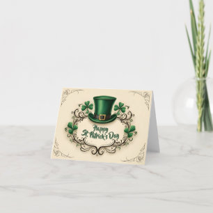 Tarjeta De Agradecimiento Diseño de trébol del día de San Patricio feliz
