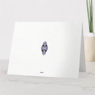 Tarjeta De Agradecimiento diseño de una flor azul y negra