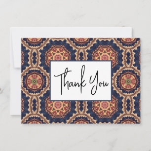 Tarjeta De Agradecimiento Diseño decorativo de Flores y Estrellas
