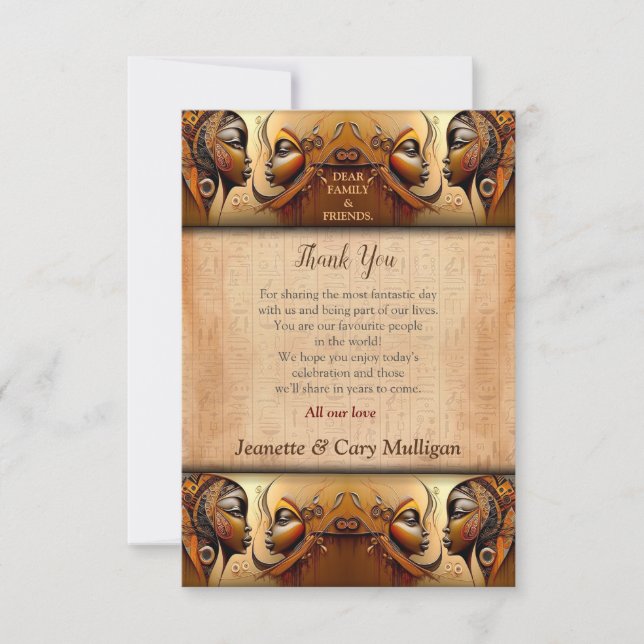 Tarjeta De Agradecimiento Diseño egipcio, islámico, árabe y africano moderno (Anverso)