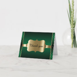 Tarjeta De Agradecimiento Diseño elegante de puntos verdes y polacos oscuros