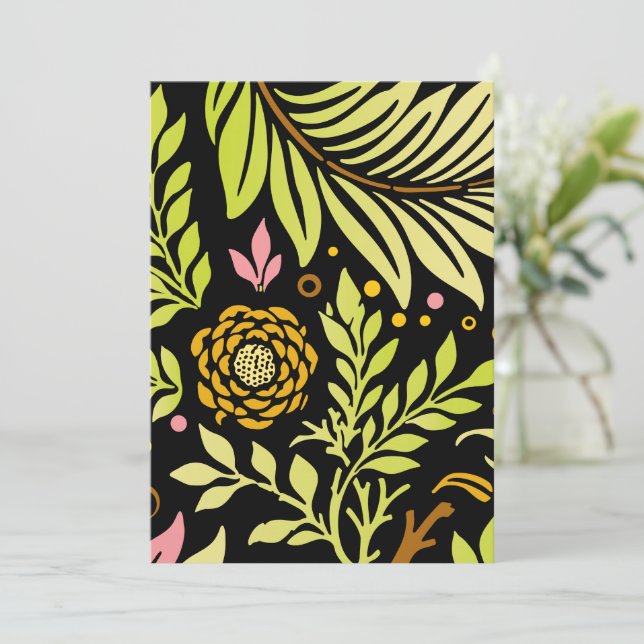 Tarjeta De Agradecimiento Diseño floral 18 (Anverso de pie)