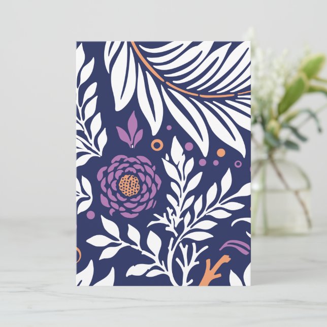 Tarjeta De Agradecimiento Diseño floral 22 (Anverso de pie)