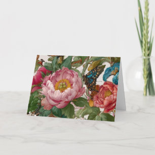 Tarjeta De Agradecimiento Diseño floral atrevido y deslumbrante de mariposa