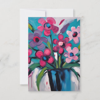 Tarjeta De Agradecimiento Diseño floral colorido