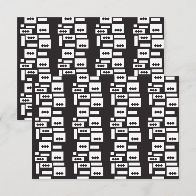 Tarjeta De Agradecimiento Diseño geométrico simétrico y blanco con un círcul (Anverso / Reverso)