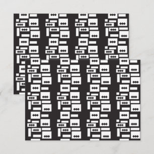 Tarjeta De Agradecimiento Diseño geométrico simétrico y blanco con un círcul