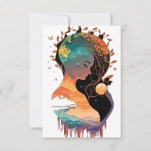 Tarjeta De Agradecimiento Diseño hermoso de la Tierra Madre