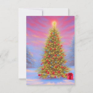 Tarjeta De Agradecimiento Diseño matutino de Navidades brillantes y alegres