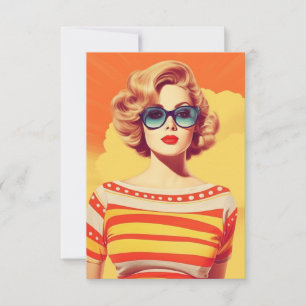 Tarjeta De Agradecimiento Diseño popart, inspirado en el retro