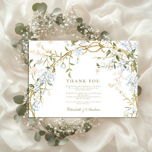 Tarjeta De Agradecimiento Diseño romántico Boda floral