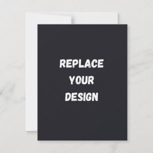 Tarjeta De Agradecimiento Diseño simple negro personalizado Agregar foto o t