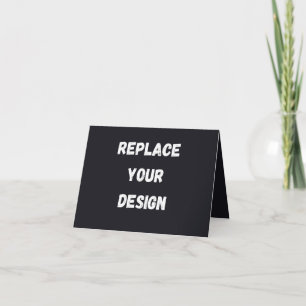 Tarjeta De Agradecimiento Diseño simple negro personalizado Agregar foto o t